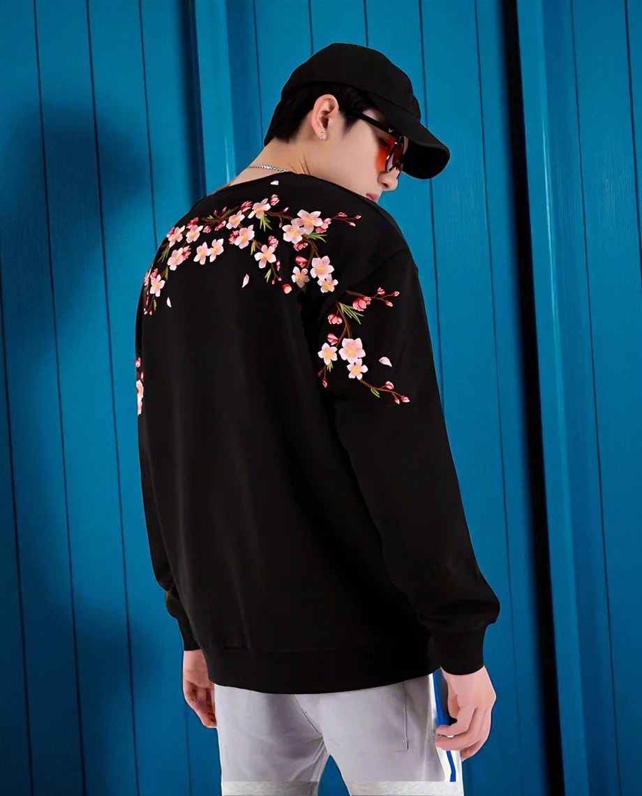 Embroidery - Yokosuka Style Sweatshirt "Sakura Branch"