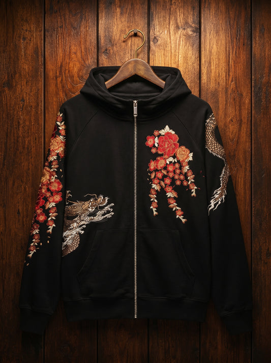Embroidery - Zipper Hoodie "Watatsumi"