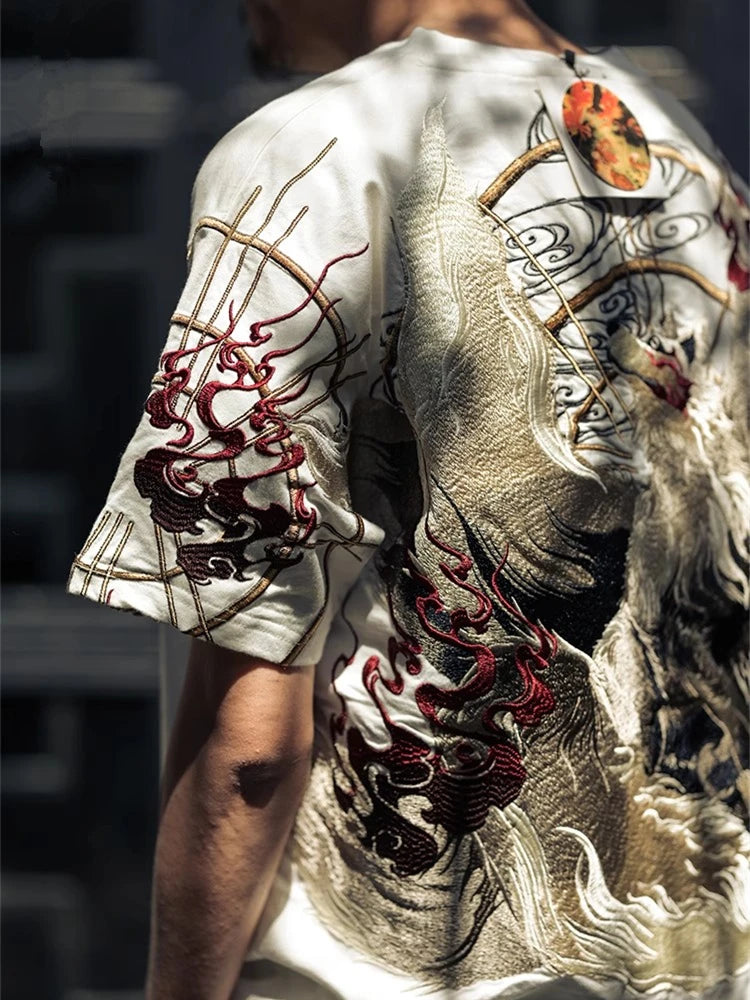 Embroidery - Yokosuka Style T-Shirt "Nine Tailed Fox"