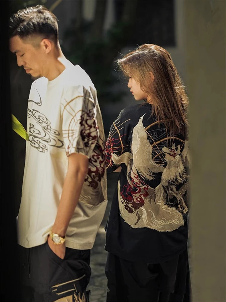 Embroidery - Yokosuka Style T-Shirt "Nine Tailed Fox"