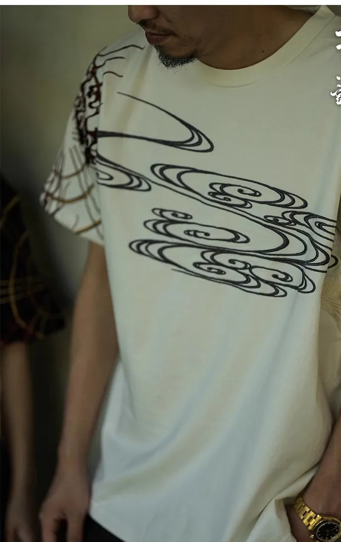 Embroidery - Yokosuka Style T-Shirt "Nine Tailed Fox"