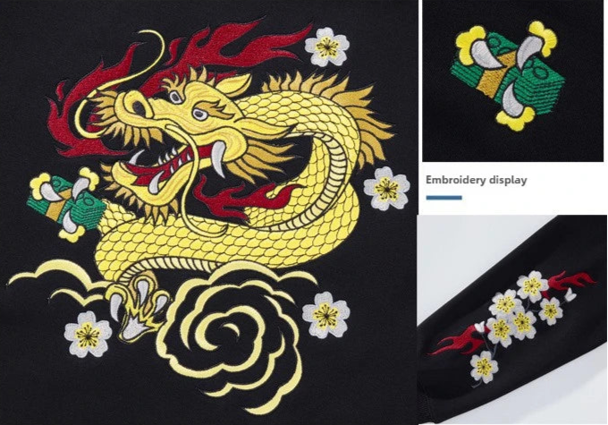 Embroidery - Embroidered Hoodie "Ryū"