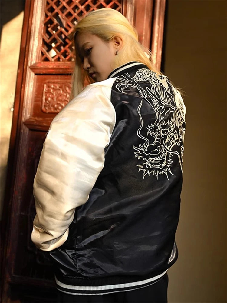 Embroidery - Reversible Yokosuka Style Jacket "Zennyo Ryūō and Tora"