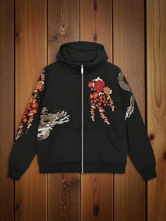 Embroidery - Yokosuka Style Zip-Up Hoodie "Mizuchi"