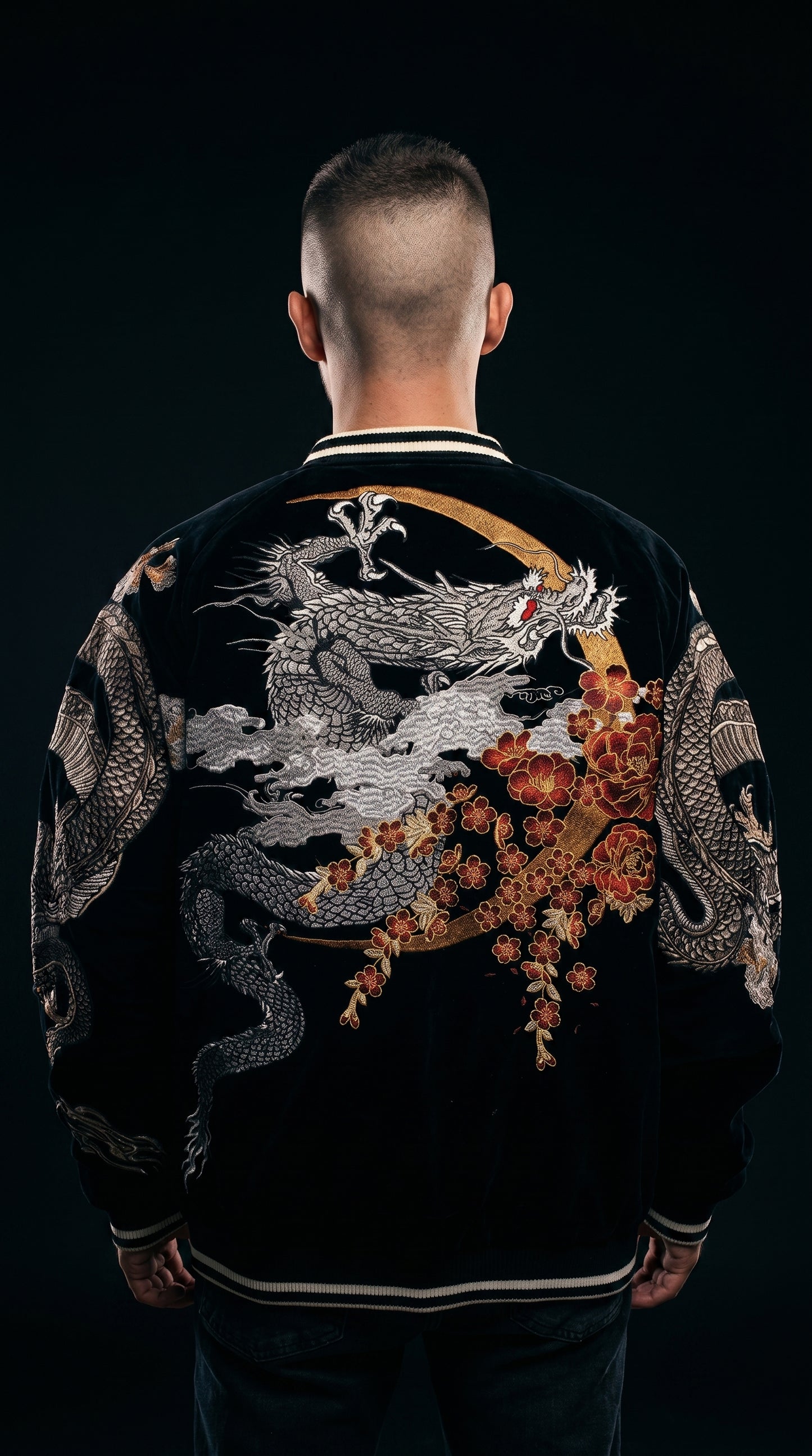 Embroidery - Velour Sukajan Jacket "Watatsumi"