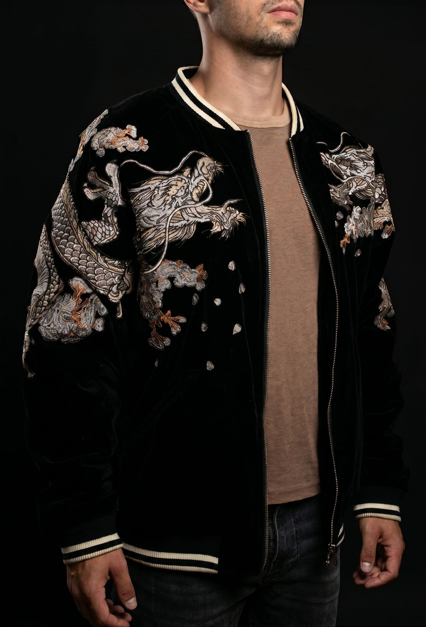 Embroidery - Velour Sukajan Jacket "Watatsumi"