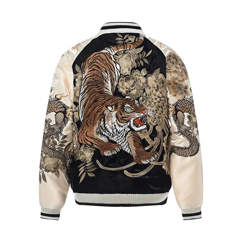 Embroidery - Reversible Yokosuka Style Jacket "Zennyo Ryūō and Tora"