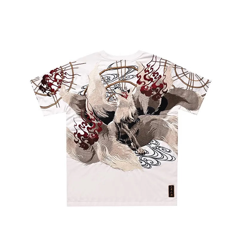 Embroidery - Yokosuka Style T-Shirt "Nine Tailed Fox"