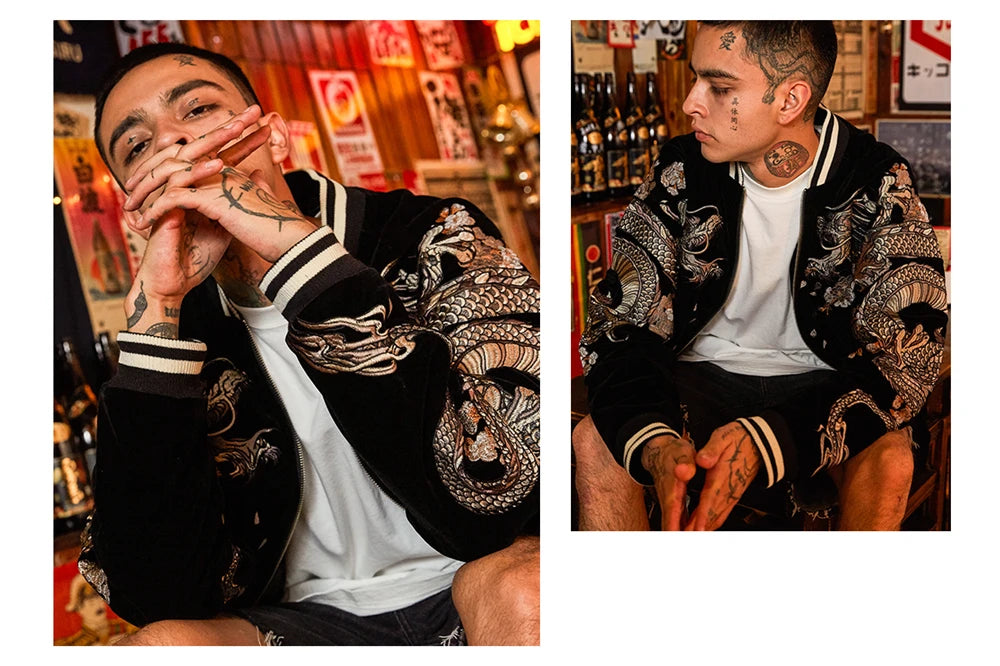 Embroidery - Velour Sukajan Jacket "Watatsumi"