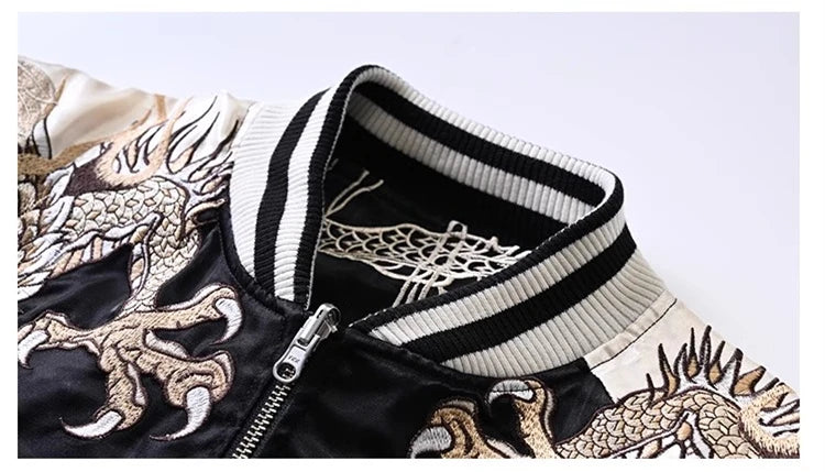 Embroidery - Reversible Yokosuka Style Jacket "Zennyo Ryūō and Tora"