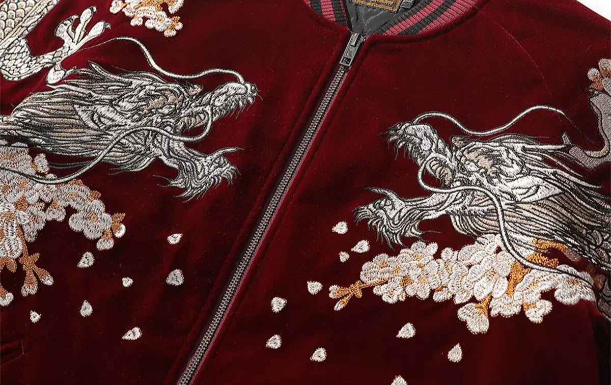 Embroidery - Velour Sukajan Jacket "Watatsumi"