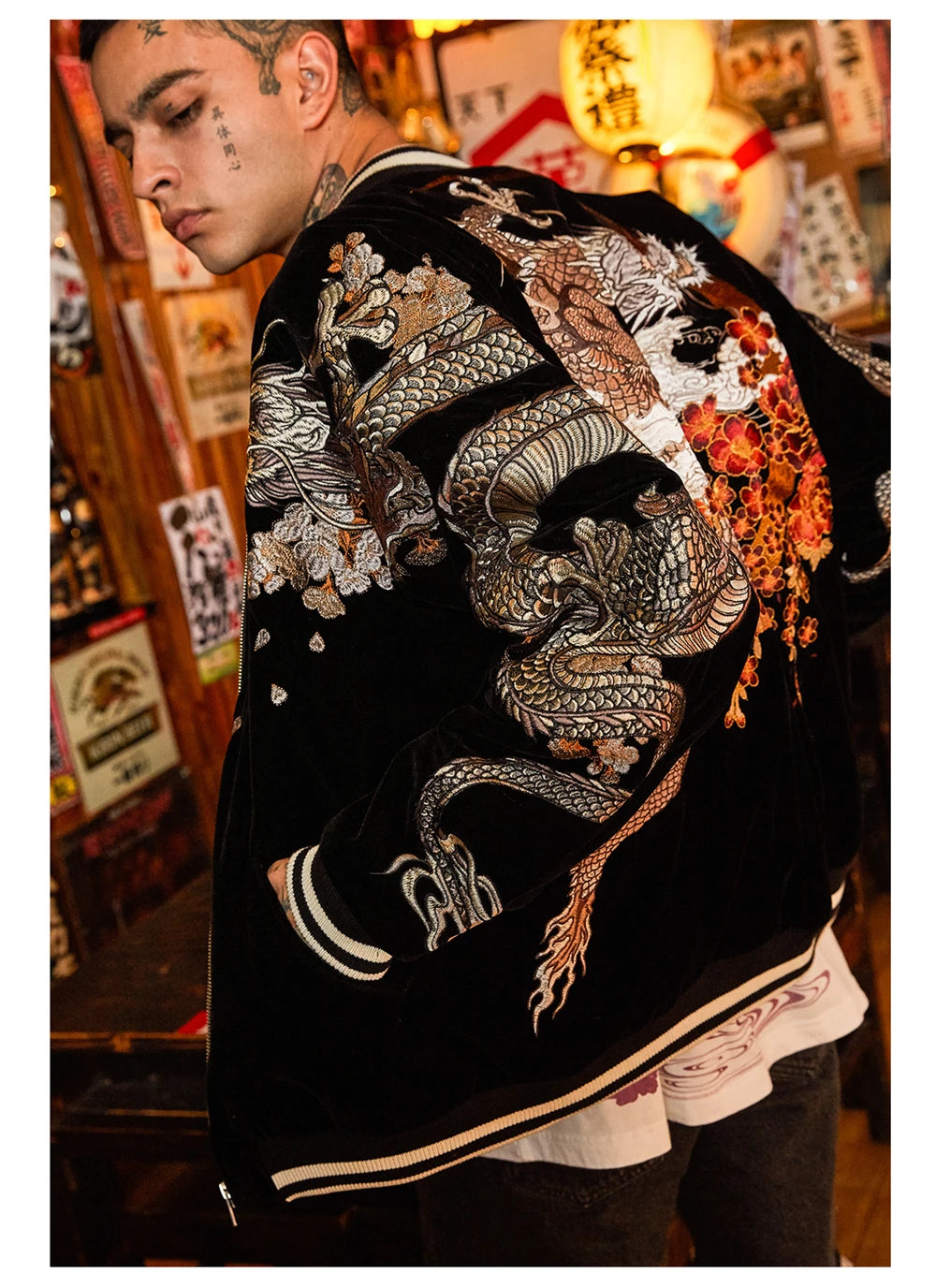 Embroidery - Velour Sukajan Jacket "Watatsumi"