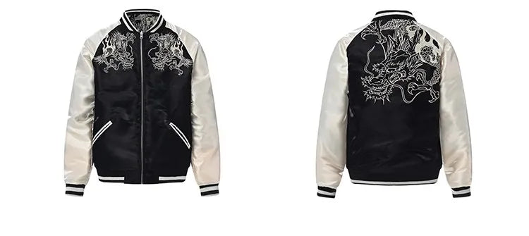 Embroidery - Reversible Yokosuka Style Jacket "Zennyo Ryūō and Tora"