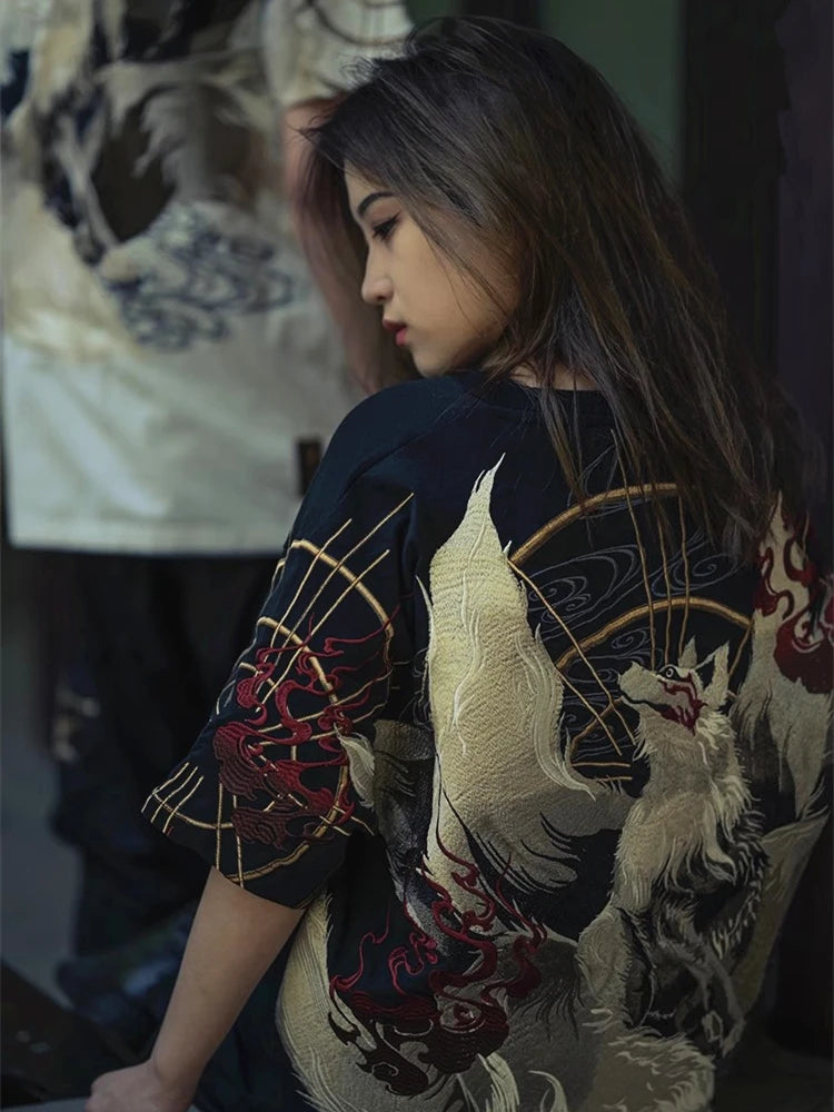 Embroidery - Yokosuka Style T-Shirt "Nine Tailed Fox"