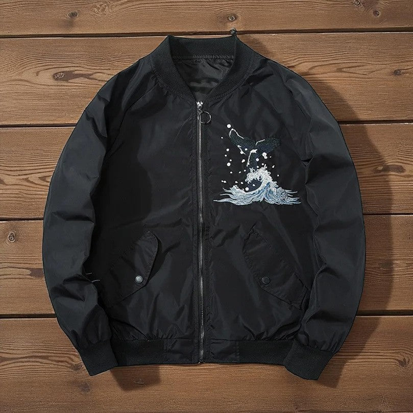 Embroidery - Yokosuka Style Bomber Jacket "The Whale"