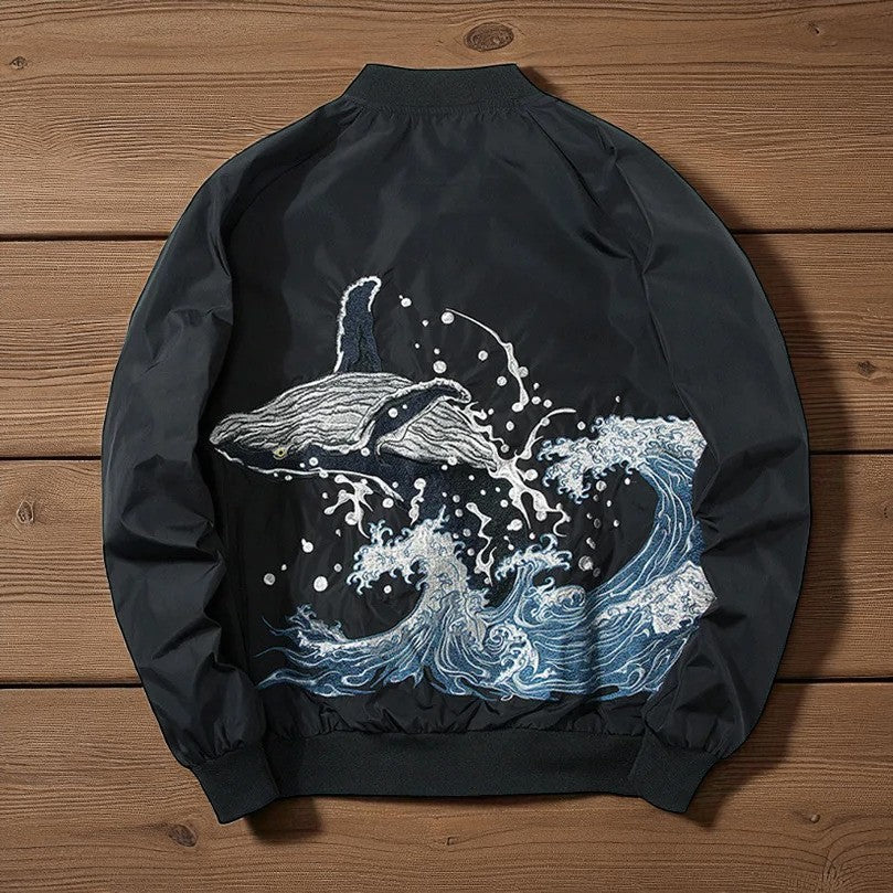 Embroidery - Yokosuka Style Bomber Jacket "The Whale"