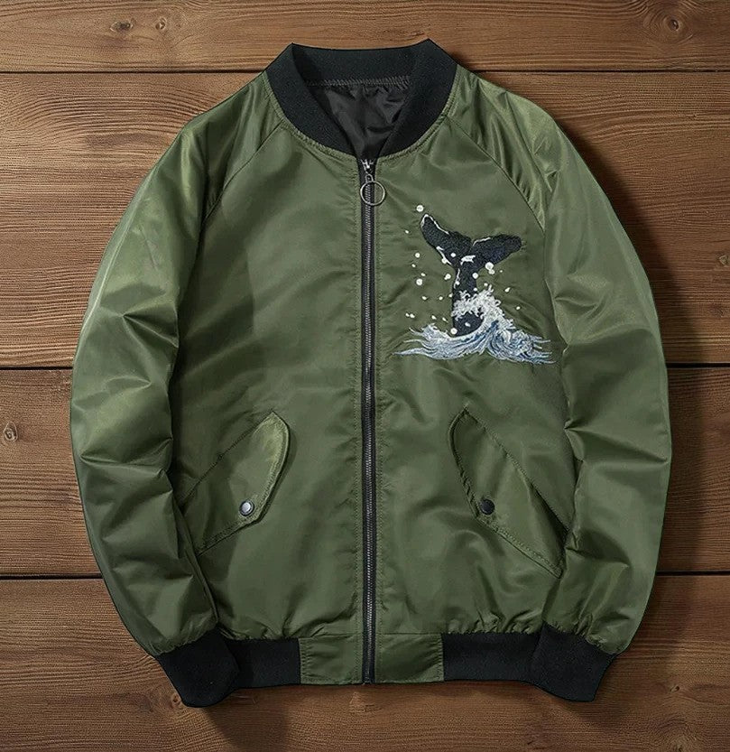 Embroidery - Yokosuka Style Bomber Jacket "The Whale"