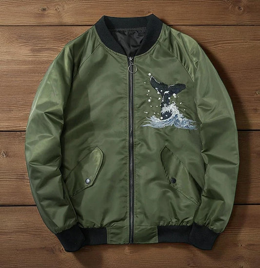 Embroidery - Yokosuka Style Bomber Jacket "The Whale"