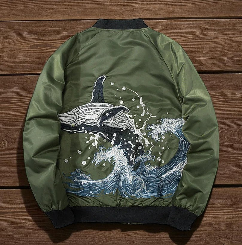 Embroidery - Yokosuka Style Bomber Jacket "The Whale"
