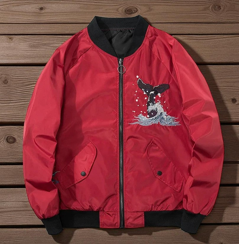 Embroidery - Yokosuka Style Bomber Jacket "The Whale"