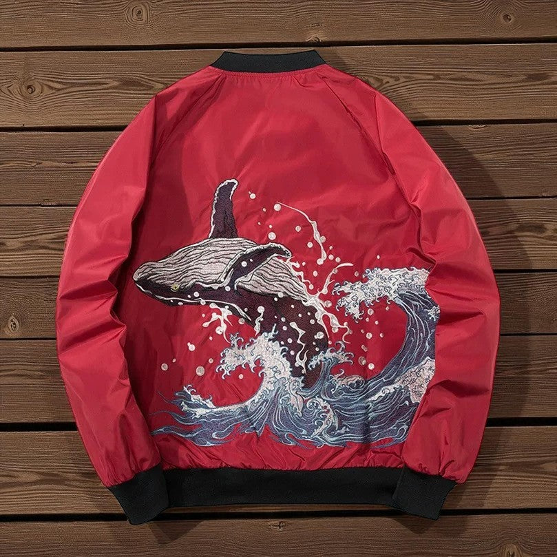 Embroidery - Yokosuka Style Bomber Jacket "The Whale"