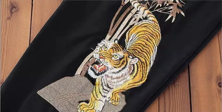 Embroidery - Casual Pants "Crouching Tiger"