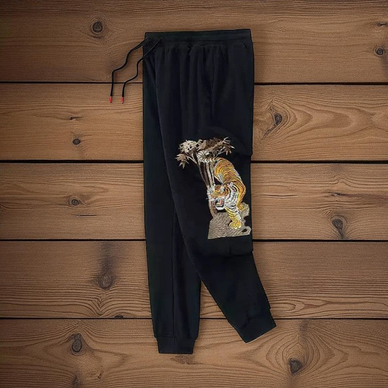 Embroidery - Casual Pants "Crouching Tiger"