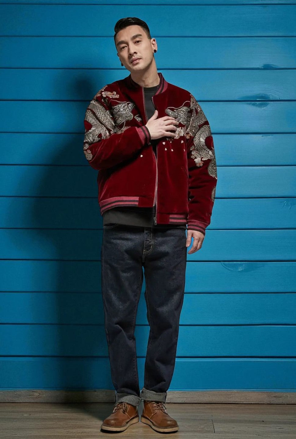 Embroidery - Velour Sukajan Jacket "Watatsumi"